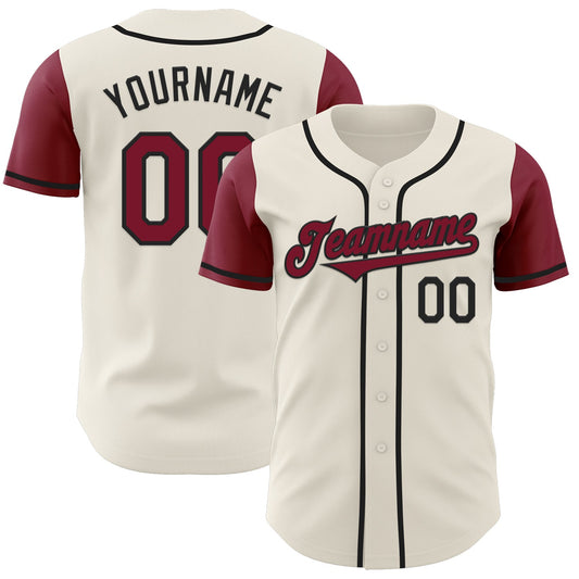 Custom Cream Crimson-Black Authentic Two Tone Baseball Jersey - Sky-Custom