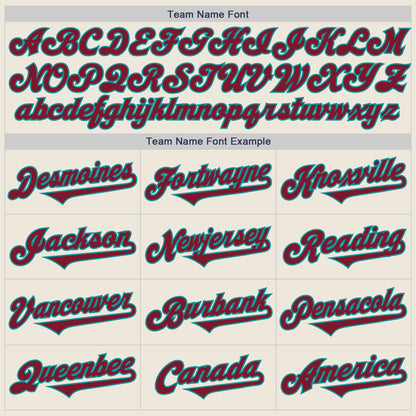 Custom Cream Crimson-Teal Authentic Two Tone Baseball Jersey - Sky-Custom