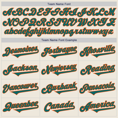 Custom Cream Teal-Orange Authentic Two Tone Baseball Jersey - Sky-Custom