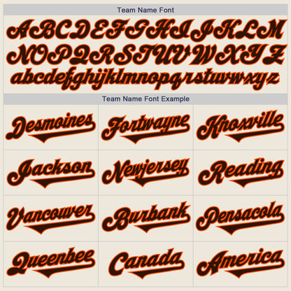 Custom Cream Brown-Orange Authentic Two Tone Baseball Jersey - Sky-Custom