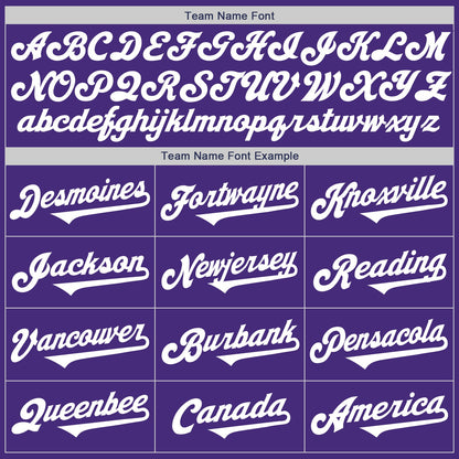 Custom Purple White Authentic Two Tone Baseball Jersey - Sky-Custom