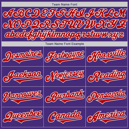Custom Purple Red-White Authentic Two Tone Baseball Jersey - Sky-Custom