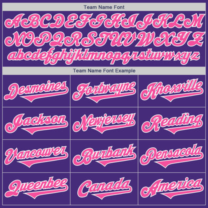 Custom Purple Pink-White Authentic Two Tone Baseball Jersey - Sky-Custom