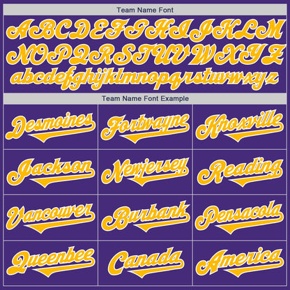 Custom Purple Gold-White Authentic Two Tone Baseball Jersey - Sky-Custom