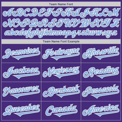 Custom Purple Light Blue-White Authentic Two Tone Baseball Jersey - Sky-Custom