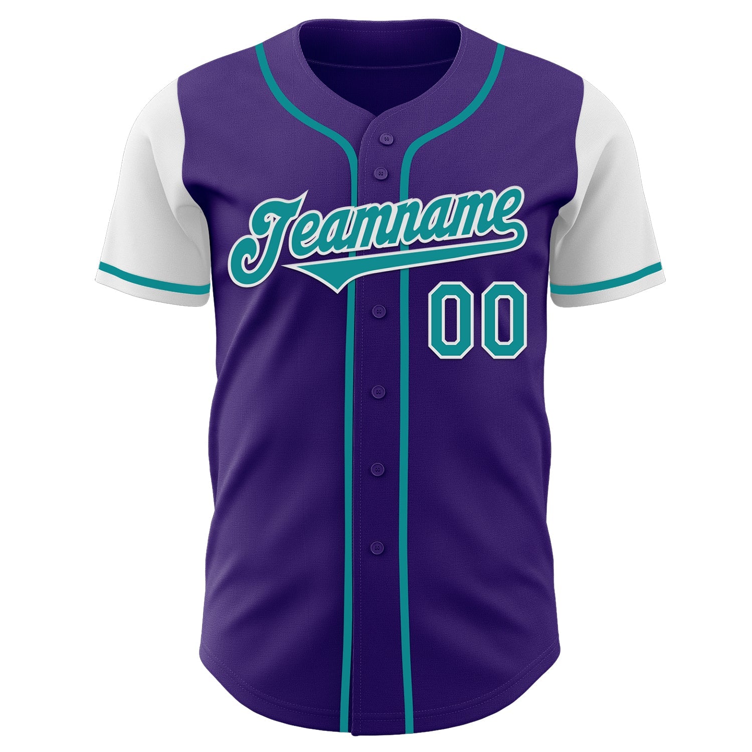 Custom Purple Teal-White Authentic Two Tone Baseball Jersey - Sky-Custom