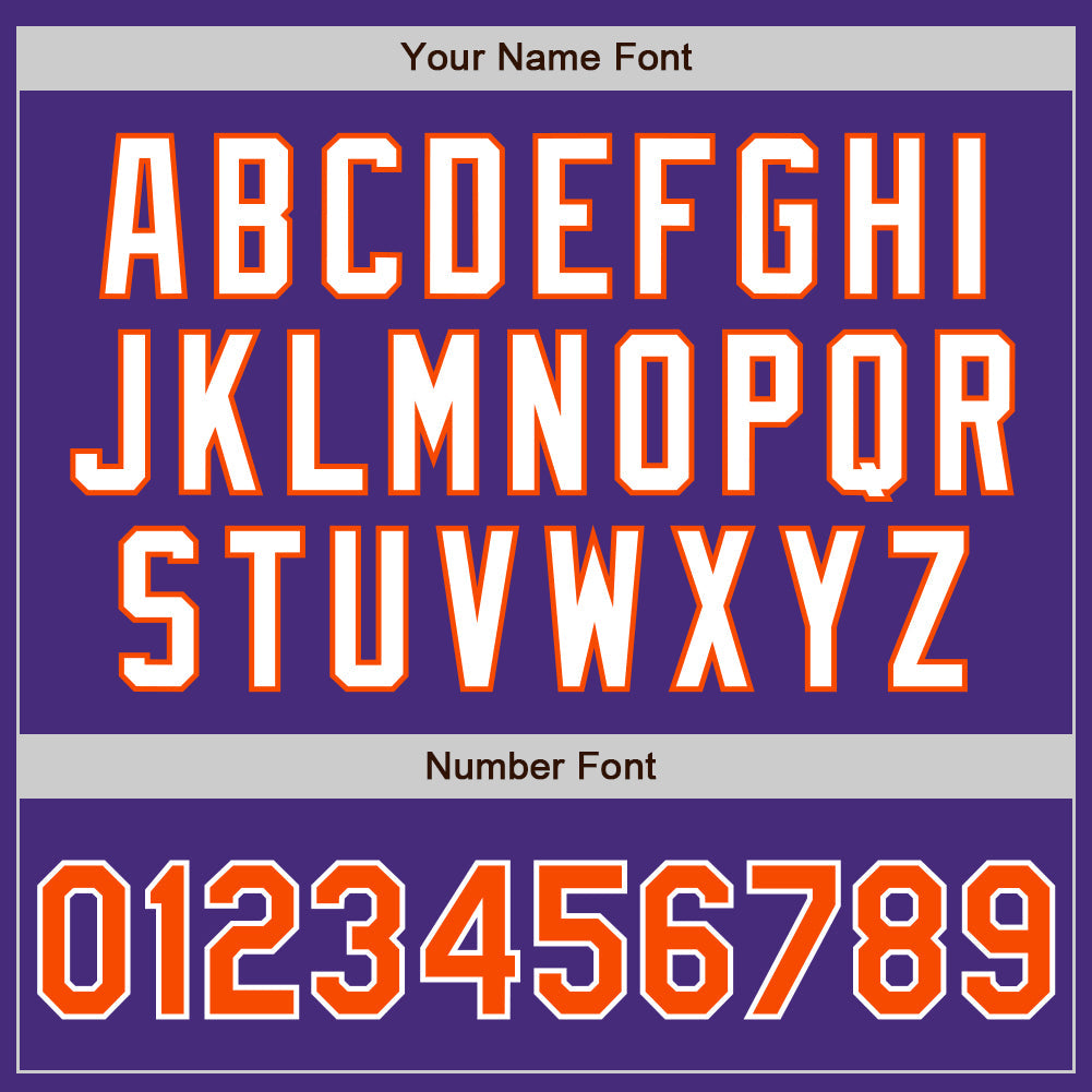 Custom Purple Orange-White Authentic Two Tone Baseball Jersey - Sky-Custom