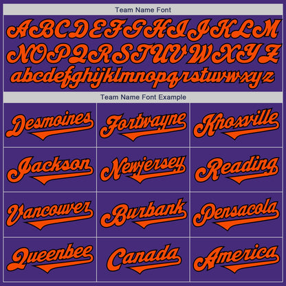 Custom Purple Orange-Black Authentic Two Tone Baseball Jersey - Sky-Custom