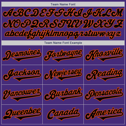 Custom Purple Black-Orange Authentic Two Tone Baseball Jersey - Sky-Custom