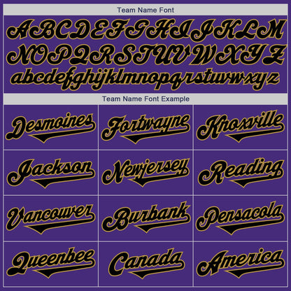 Custom Purple Black-Old Gold Authentic Two Tone Baseball Jersey - Sky-Custom