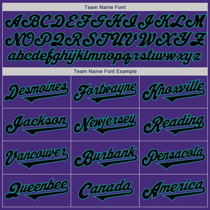 Custom Purple Black-Teal Authentic Two Tone Baseball Jersey - Sky-Custom