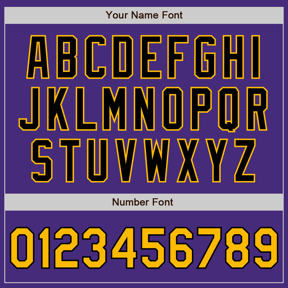 Custom Purple Gold-Black Authentic Two Tone Baseball Jersey - Sky-Custom