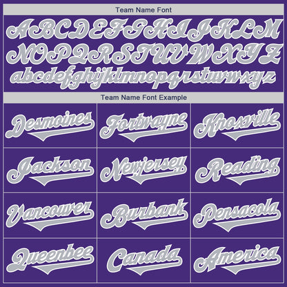 Custom Purple Gray-White Authentic Two Tone Baseball Jersey - Sky-Custom