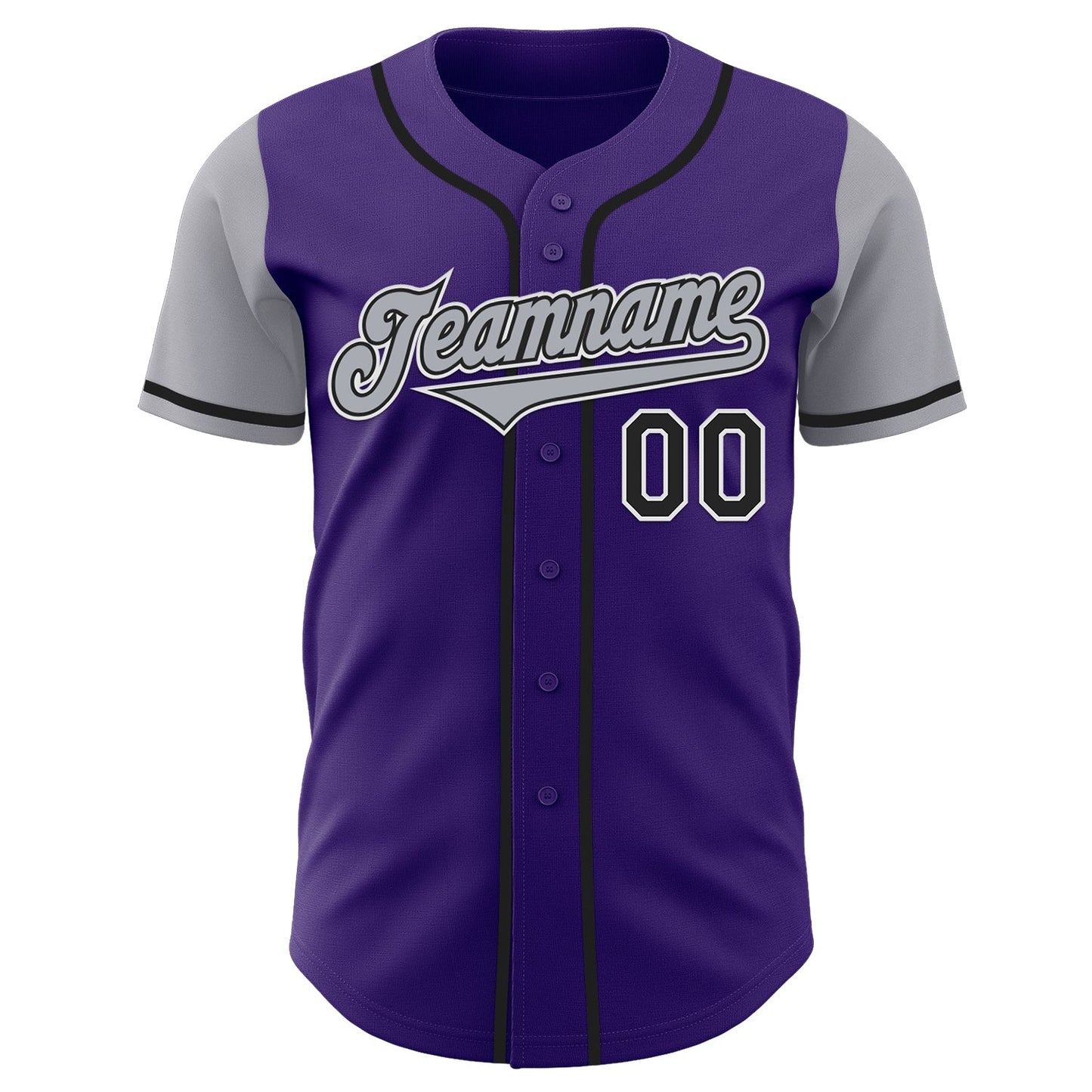 Custom Purple Gray-Black Authentic Two Tone Baseball Jersey - Sky-Custom