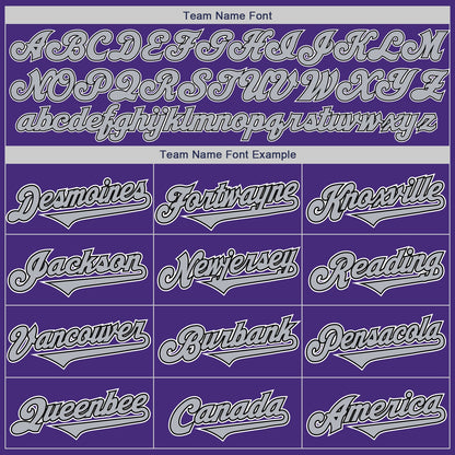 Custom Purple Gray-Black Authentic Two Tone Baseball Jersey - Sky-Custom