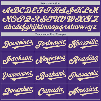 Custom Purple Cream Authentic Two Tone Baseball Jersey - Sky-Custom