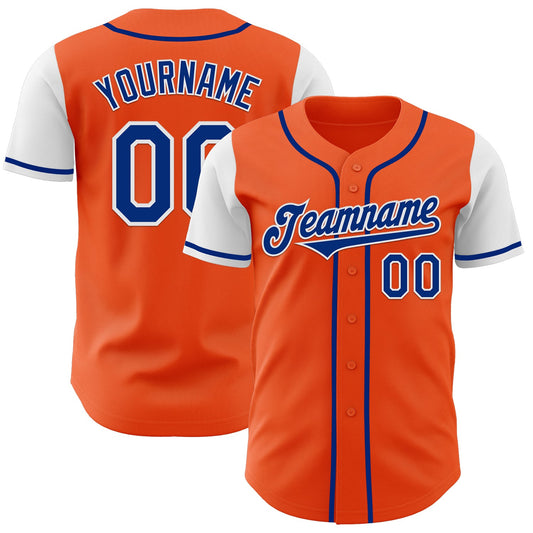 Custom Orange Royal-White Authentic Two Tone Baseball Jersey - Sky-Custom