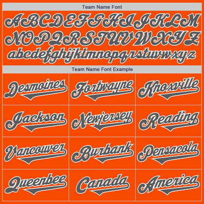 Custom Orange Steel Gray-White Authentic Two Tone Baseball Jersey - Sky-Custom
