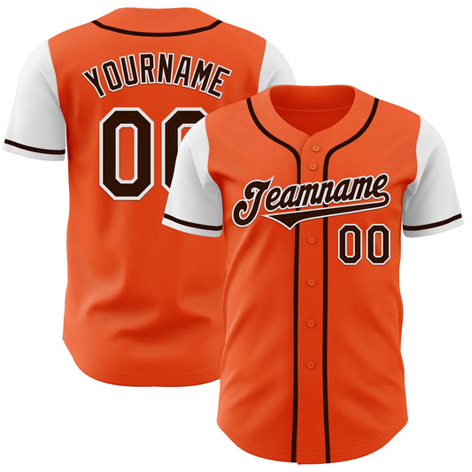 Custom Orange Brown-White Authentic Two Tone Baseball Jersey - Sky-Custom