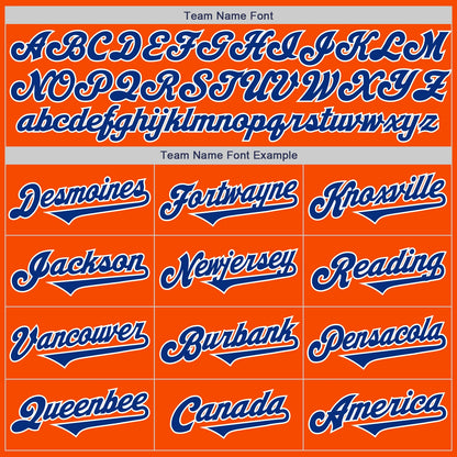 Custom Orange Royal-White Authentic Two Tone Baseball Jersey - Sky-Custom