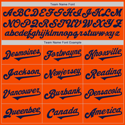 Custom Orange Navy Authentic Two Tone Baseball Jersey - Sky-Custom