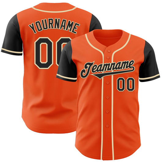 Custom Orange Black-Cream Authentic Two Tone Baseball Jersey - Sky-Custom