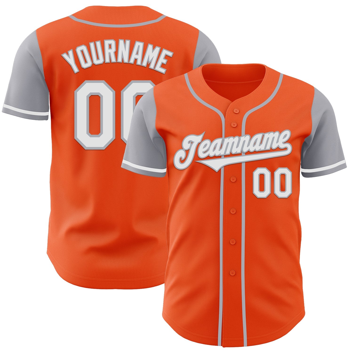 Custom Orange White-Gray Authentic Two Tone Baseball Jersey - Sky-Custom