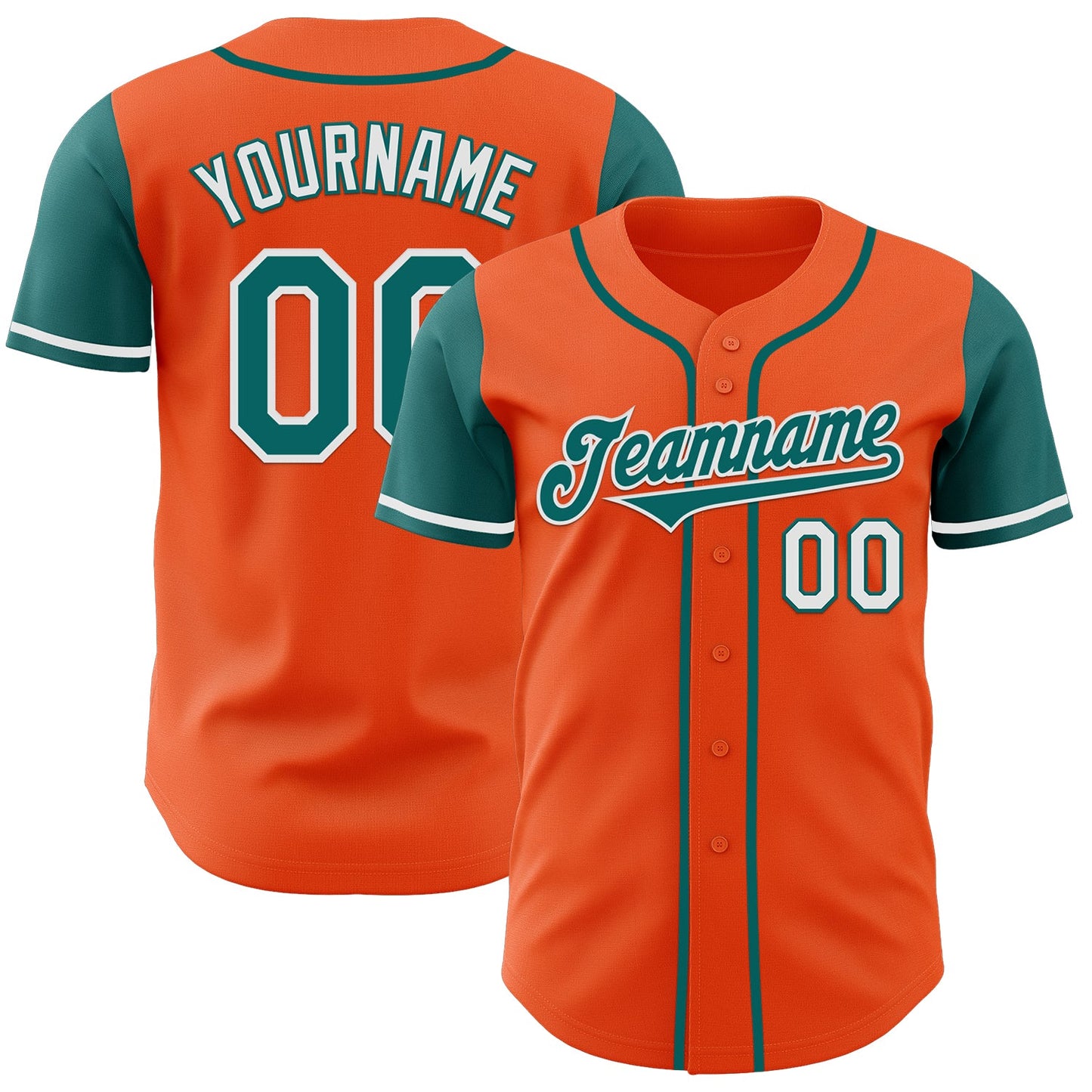 Custom Orange Teal-White Authentic Two Tone Baseball Jersey - Sky-Custom
