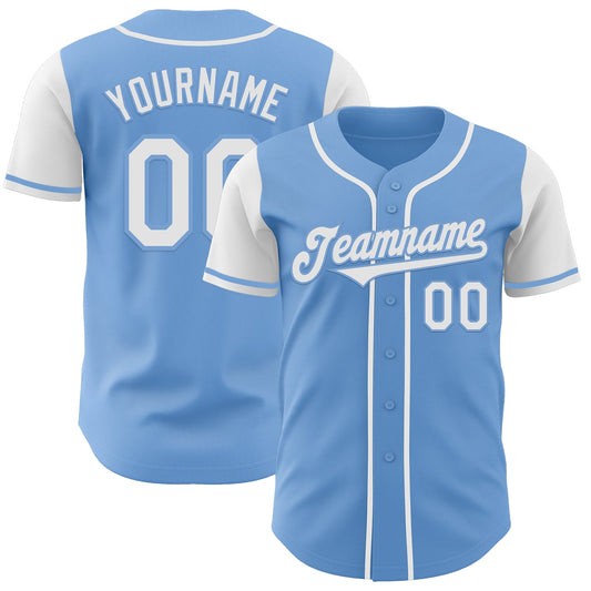 Custom Light Blue White Authentic Two Tone Baseball Jersey - Sky-Custom