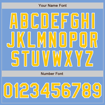 Custom Light Blue Yellow-White Authentic Two Tone Baseball Jersey - Sky-Custom