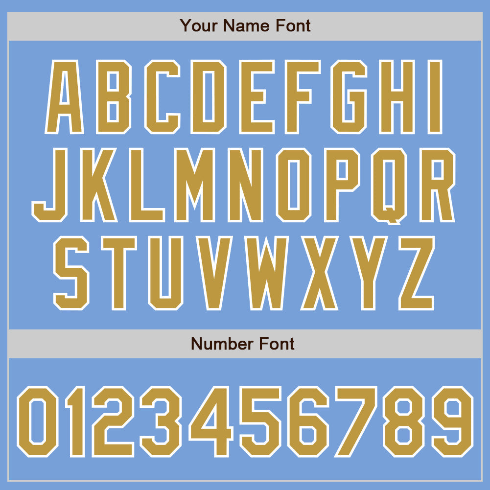 Custom Light Blue Old Gold-White Authentic Two Tone Baseball Jersey - Sky-Custom