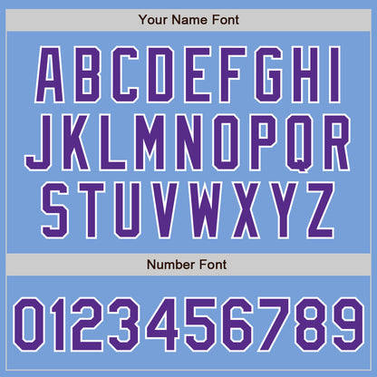 Custom Light Blue Purple-White Authentic Two Tone Baseball Jersey - Sky-Custom