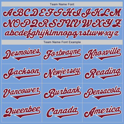 Custom Light Blue Crimson-White Authentic Two Tone Baseball Jersey - Sky-Custom