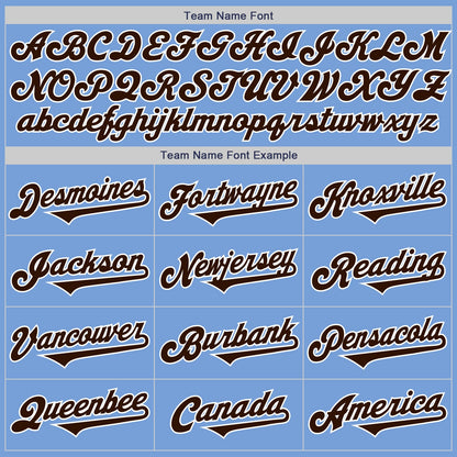 Custom Light Blue Brown-White Authentic Two Tone Baseball Jersey - Sky-Custom