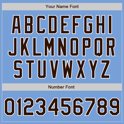 Custom Light Blue Brown-White Authentic Two Tone Baseball Jersey - Sky-Custom