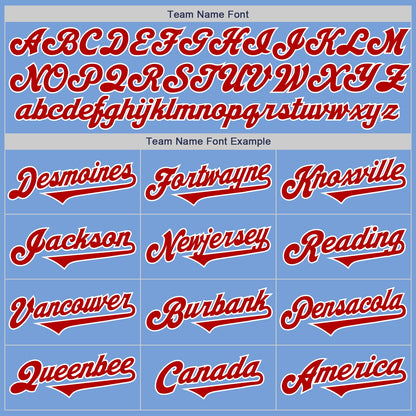Custom Light Blue Red-White Authentic Two Tone Baseball Jersey - Sky-Custom