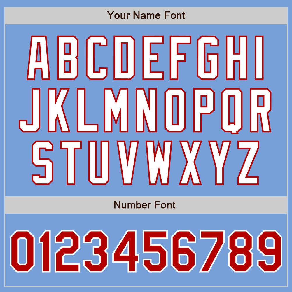 Custom Light Blue Red-White Authentic Two Tone Baseball Jersey - Sky-Custom