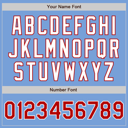 Custom Light Blue Red-White Authentic Two Tone Baseball Jersey - Sky-Custom