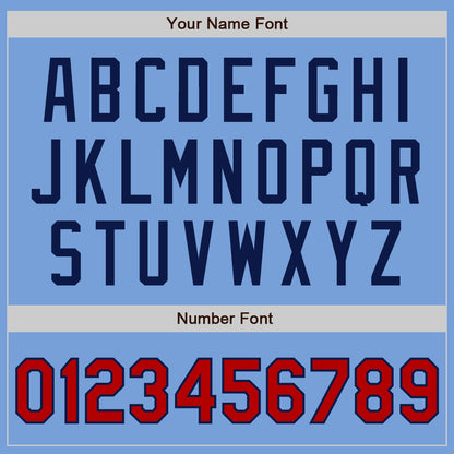 Custom Light Blue Red-Navy Authentic Two Tone Baseball Jersey - Sky-Custom