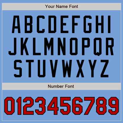 Custom Light Blue Red-Black Authentic Two Tone Baseball Jersey - Sky-Custom