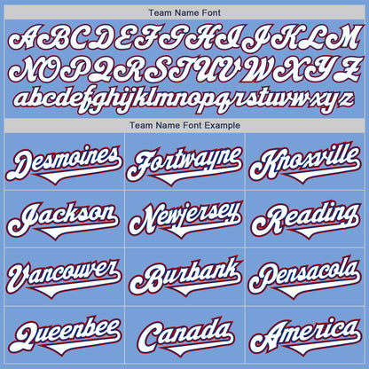 Custom Light Blue Royal-Red Authentic Two Tone Baseball Jersey - Sky-Custom