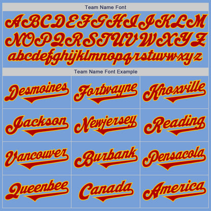 Custom Light Blue Red-Yellow Authentic Two Tone Baseball Jersey - Sky-Custom