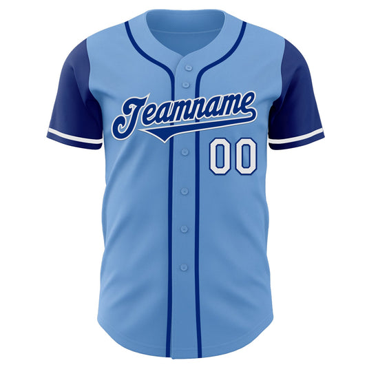 Custom Light Blue Royal-White Authentic Two Tone Baseball Jersey - Sky-Custom