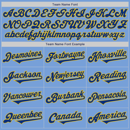 Custom Light Blue Royal-Yellow Authentic Two Tone Baseball Jersey - Sky-Custom