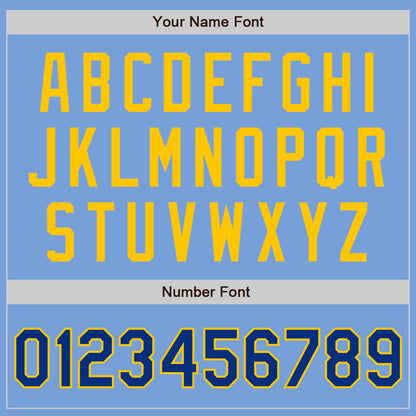Custom Light Blue Royal-Yellow Authentic Two Tone Baseball Jersey - Sky-Custom