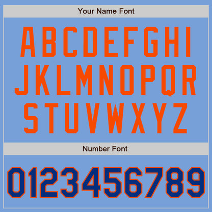 Custom Light Blue Royal-Orange Authentic Two Tone Baseball Jersey - Sky-Custom
