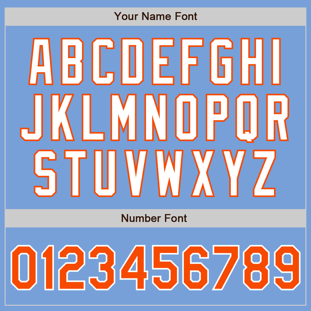 Custom Light Blue Orange-White Authentic Two Tone Baseball Jersey - Sky-Custom