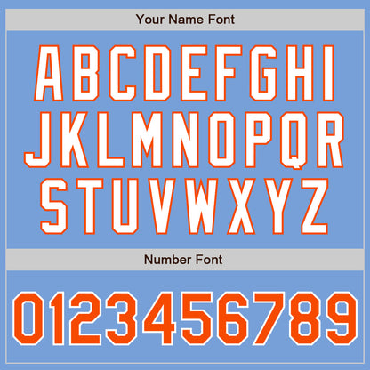 Custom Light Blue Orange-White Authentic Two Tone Baseball Jersey - Sky-Custom