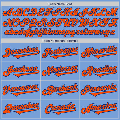 Custom Light Blue Orange-Royal Authentic Two Tone Baseball Jersey - Sky-Custom