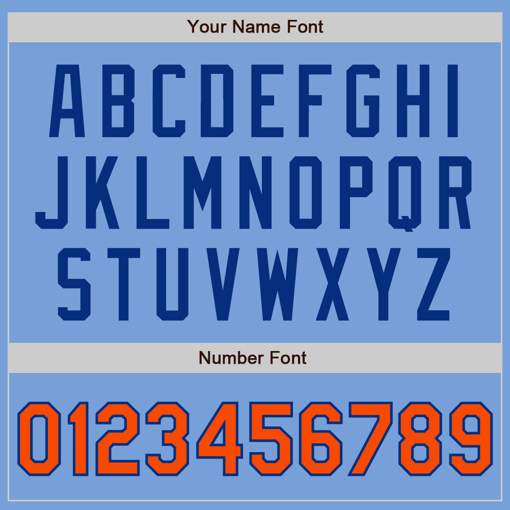 Custom Light Blue Orange-Royal Authentic Two Tone Baseball Jersey - Sky-Custom